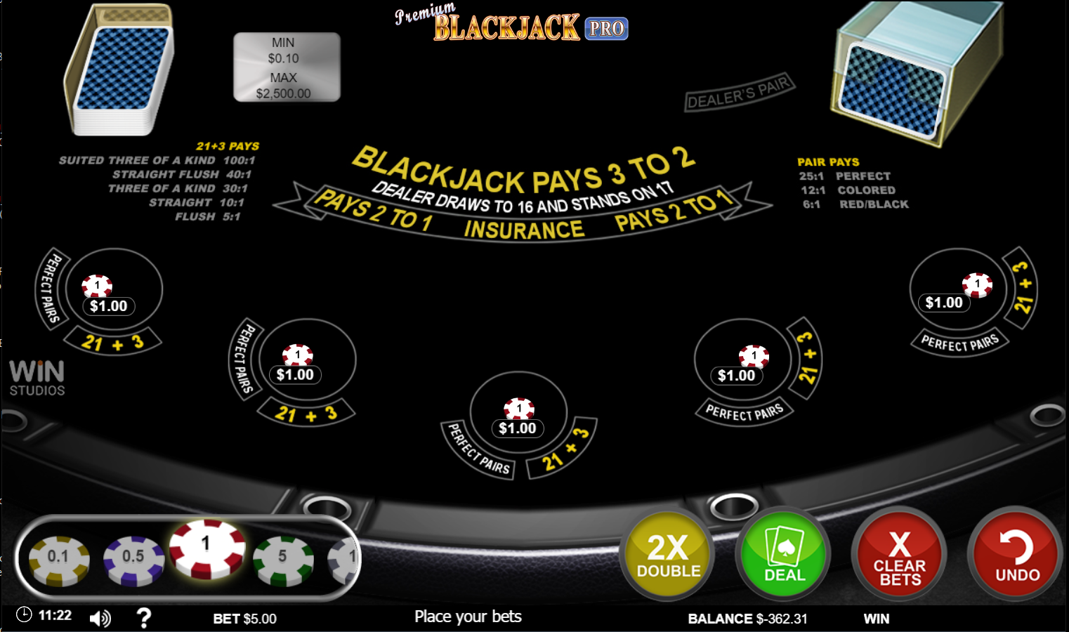 Play five hands at once in live unlimited blackjack world online rtp